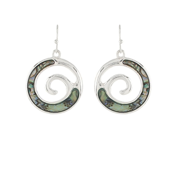 Waves Round Earrings - Picture 2 of 2